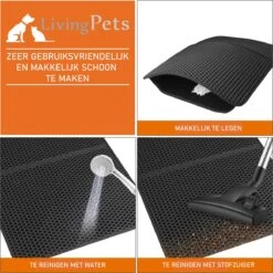 Lavida Home - Kattenbakmat - Grit Opvanger - 45 X 60 Cm - Dubbele Laag & Waterdicht - Katten Mat - Katten Mat Met Opvangruimte Voor Grit - Katten Mat - Kat Benodigdheden - Kitten - Gritmat Voor Poes - Grijs -Huisdierbenodigdheden Korting 1199x1200 44