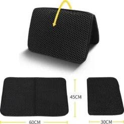 Nobleza Kattenbakmat - Kattenmat Met Filter - Kattenbak Accessoires - Grit Opvanger - 3 Lagen - Waterdicht - 60x45 Cm - Opvouwbaar - Zwart -Huisdierbenodigdheden Korting 1199x1200 45