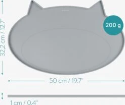 Navaris Siliconen Voederbakmat Voor Katten - Waterdichte Anti-slip Mat Voor Voerbak En Waterbak - 50x32 Cm - In Grijs Kattendesign -Huisdierbenodigdheden Korting 1200x1009 3