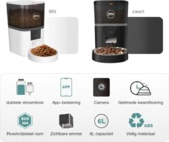 JMV Automatische Voerbak Voor Kat En Hond - Voerautomaat Met Verstelbare Camera En Smartphone Besturing - 6 Liter -Huisdierbenodigdheden Korting 1200x1011 3