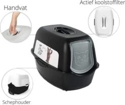 Rotho Kattenbak Bailey Zwart -Huisdierbenodigdheden Korting 1200x1011 8