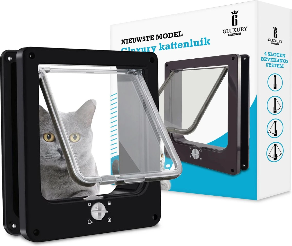 Gluxury Kattenluik Zwart Met Tunnel - 4 Vergrendelingsstanden - Weerbestendig - Binnen En Buiten - Maat L - Nederlandse Handleiding 3 Gluxury Kattenluik Zwart Met Tunnel - 4 Vergrendelingsstanden - Weerbestendig - Binnen En Buiten - Maat L - Nederlandse Handleiding