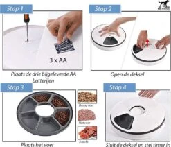 PetFriends Automatische Voerbak Voor Hond En Kat - Incl. Batterijen - Voerautomaat Met 6 Compartimenten - 24 Uurs Timer - Elektrische Voederbak -Huisdierbenodigdheden Korting 1200x1028 2