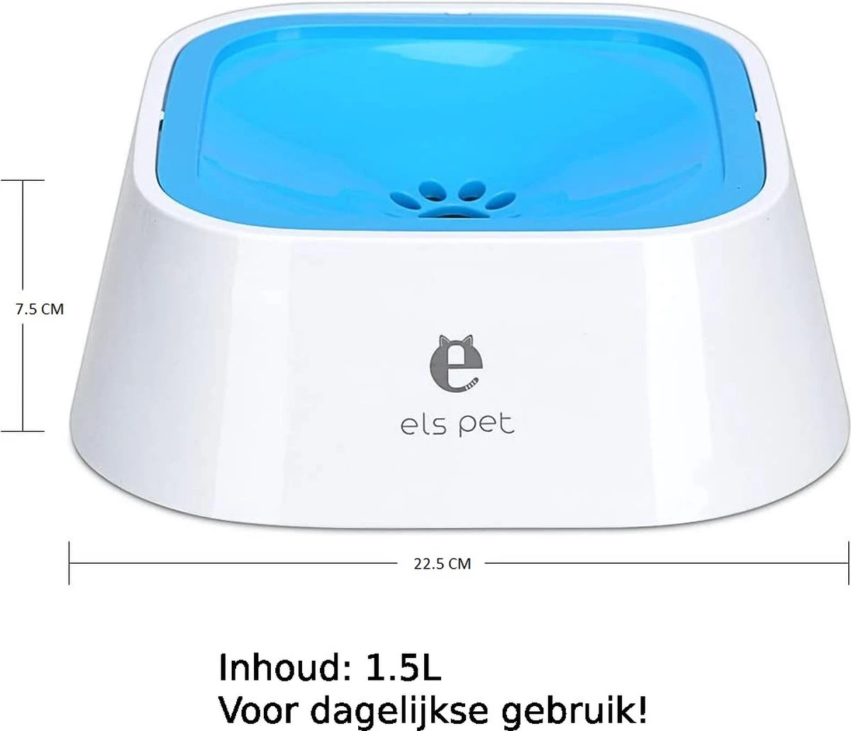 Els Pets Drinkbak Voor Honden - Anti Knoei Drinkbak - 1.5L - Anti Slobberen - Drinkbak Voor In De Auto - Road Refresher - Blauw 4 Els Pets Drinkbak Voor Honden - Anti Knoei Drinkbak - 1.5L - Anti Slobberen - Drinkbak Voor In De Auto - Road Refresher - Blauw - Image 2