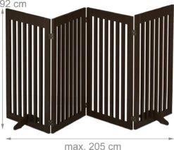 Relaxdays Veiligheidshekje Hout - 92 Cm Hoog - Kinderhek - Hondenhek - Inklapbaar - Bruin - 4 Panelen 15 Relaxdays Veiligheidshekje Hout - 92 Cm Hoog - Kinderhek - Hondenhek - Inklapbaar - Bruin - 4 Panelen -Huisdierbenodigdheden Korting 1200x1035 5