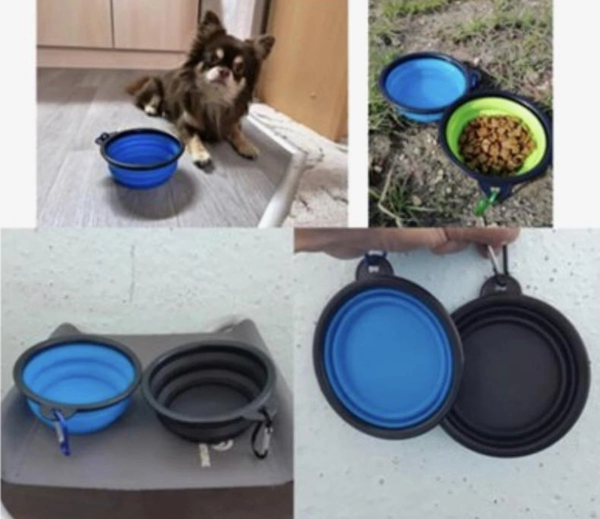 Merkloos Opvouwbare Honden Reis Bak - Puppy Kom - Siliconen Drinkbak Inklapbaar - Draagbaar Waterbakje Hondenbak Reiskom Met Karabijnhaak - Zwart 2 Stuks à 450 ML 4 Merkloos Opvouwbare Honden Reis Bak - Puppy Kom - Siliconen Drinkbak Inklapbaar - Draagbaar Waterbakje Hondenbak Reiskom Met Karabijnhaak - Zwart 2 Stuks à 450 ML - Image 2