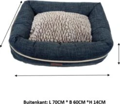 I-CiGO Homy Luxe - Hondenmand - In-kussen Dubbelzijdig Gebruik 70x60xH14cm/Blauw 18 I-CiGO Homy Luxe - Hondenmand - In-kussen Dubbelzijdig Gebruik 70x60xH14cm/Blauw -Huisdierbenodigdheden Korting 1200x1040 7