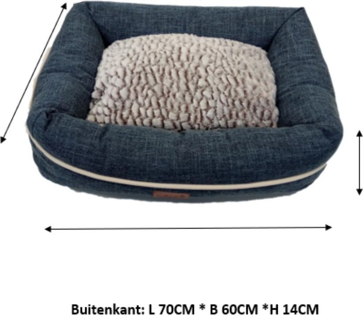 I-CiGO Homy Luxe - Hondenmand - In-kussen Dubbelzijdig Gebruik 70x60xH14cm/Blauw 9 I-CiGO Homy Luxe - Hondenmand - In-kussen Dubbelzijdig Gebruik 70x60xH14cm/Blauw - Image 7