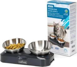 Nobleza Katten Voerbakjes - Ergonomische Dubbele Voerbak - Anti Braak Voerbak Voor Katten - Zwart - Dubbel - RVS -Huisdierbenodigdheden Korting 1200x1045 9