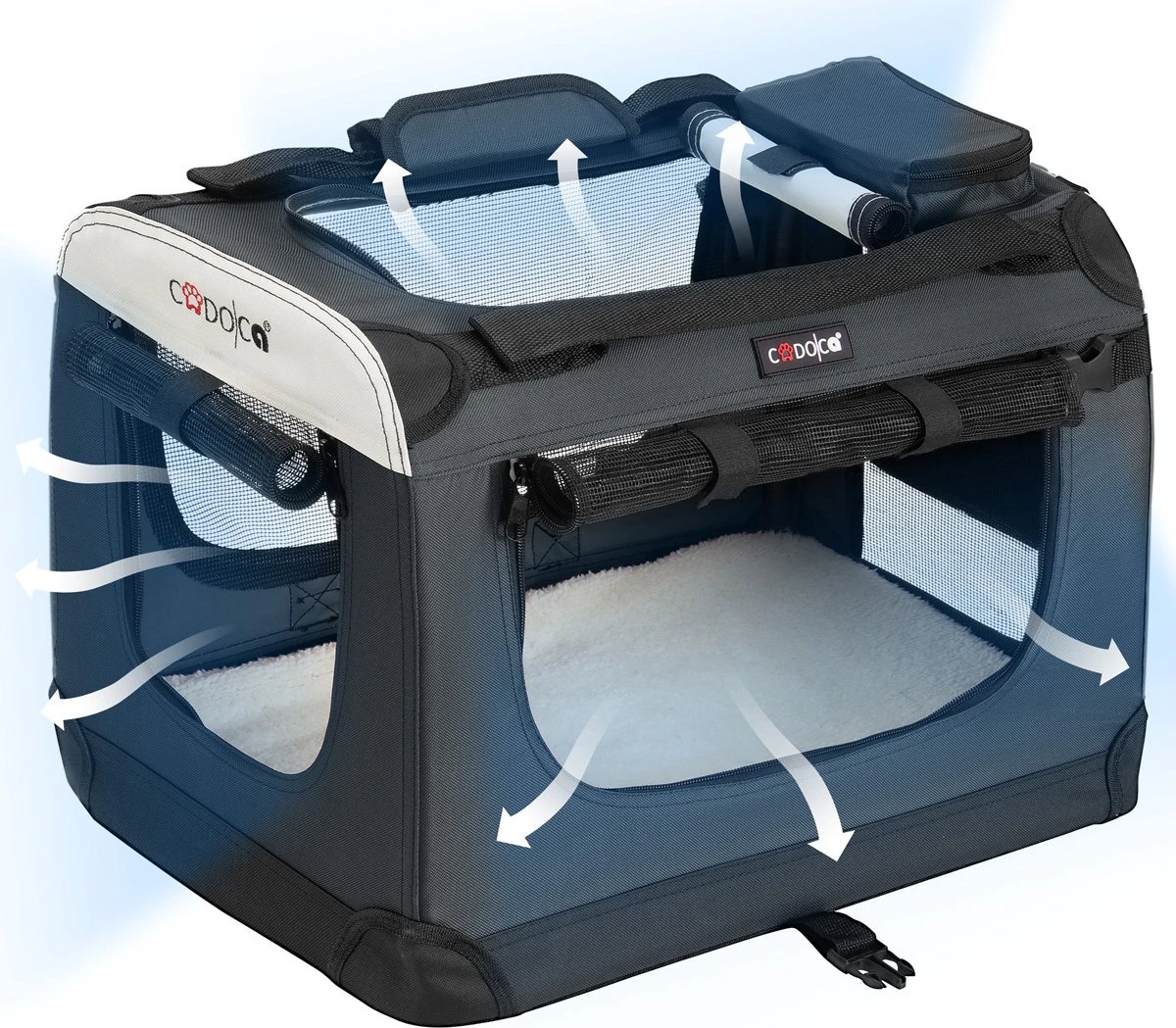 Cadoca Honden & Katten Reismand XL - 81x56x58cm - Antraciet 4 Cadoca Honden & Katten Reismand XL - 81x56x58cm - Antraciet - Image 2