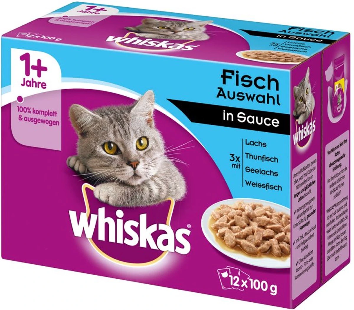 Whiskas 48x85g Ragout Vis - Zalm, Tonijn, Witte Vis 3 Whiskas 48x85g Ragout Vis - Zalm, Tonijn, Witte Vis