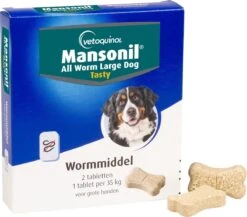 Mansonil All Worm Tasty Ontworming Tabletten Hond 2 Tabletten -Huisdierbenodigdheden Korting 1200x1053 1