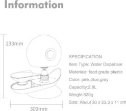 DrPhone AluPet3 – Unieke Waterbak – Automatisch Gevuld - Drinkfontein - 2.8 Liter - Eenvoudig Schoon – Geschikt Voor Zowel Hond Als Kat – Wit/Grijs -Huisdierbenodigdheden Korting 1200x1053 6