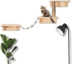 Katten Klimmuur - Complete Set - Krabpaal - Huisje - Ladders - Plateaus - Katten Klim Wand - Krabpaal Muur - Klimmuur Kat - Krabpaal Voor Grote Katten - Klimwand -Huisdierbenodigdheden Korting 1200x1054 4