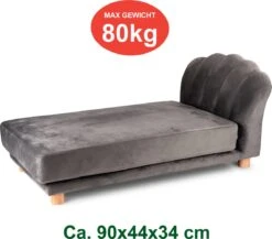 Maxxpro Katten- En Hondenbank - Grijs - Verhoogd Met Houten Poten - Fluweel Materiaal - 90 X 44 X 34 Cm - Huisdieren Tot 80 KG -Huisdierbenodigdheden Korting 1200x1056 2