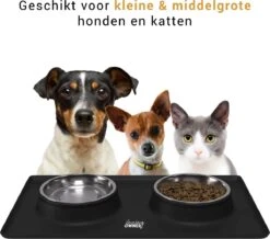 Loving Owner - Voerbak Met Anti-slip Mat - Klein Huisdier - Voerbak Hond En Kat - RVS - Zwart -Huisdierbenodigdheden Korting 1200x1057 2