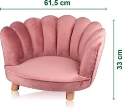 Maxxpro Katten- En Hondenstoel - Roze - Verhoogd Met Houten Poten - Fluweel Materiaal - 61.5 X 52 X 33 CM - Huisdieren Tot 80 KG -Huisdierbenodigdheden Korting 1200x1057 9
