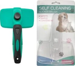 ElegaPet Hondenborstel Groen - Hondenhaar Verwijderen - Kat En Hondenkam - Slickerborstel Hond En Kat - Groomer - Ondervacht Kam Hond - Borstel Hond - Hondenborstel Langharig En Kortharig - Slickerborstel - Anti Klit/Knopen/Huidschilfers -Huisdierbenodigdheden Korting 1200x1062