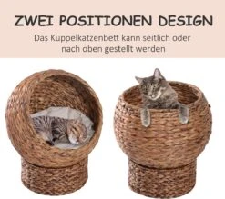 PawHut Kattenmand Rotan Kattennest Kattenbed Met Kussen Huisdierbed Bruin D30-104 -Huisdierbenodigdheden Korting 1200x1062 6