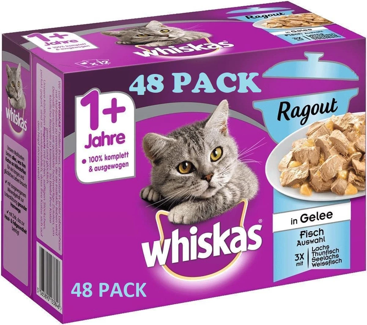 Whiskas 48x85g Ragout Vis - Zalm, Tonijn, Witte Vis 5 Whiskas 48x85g Ragout Vis - Zalm, Tonijn, Witte Vis - Image 3