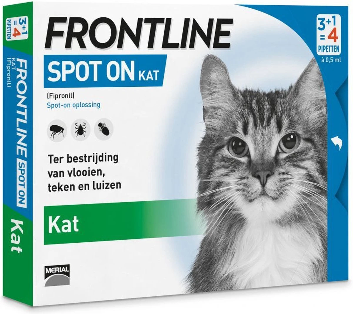 Frontline Spot On - Kat -Tegen Vlooien En Teken - 4 Pipetten 3 Frontline Spot On - Kat -Tegen Vlooien En Teken - 4 Pipetten