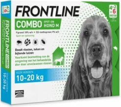 Frontline Combo - M: Van 10 Tot 20 Kg - Anti Vlooienmiddel En Tekenmiddel - Hond - 6 Pipetten