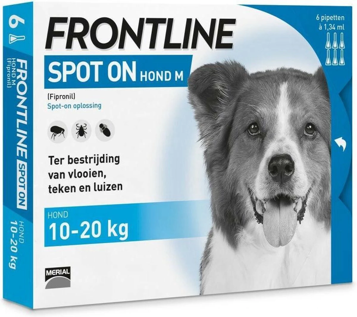 Frontline Spot-On M Anti Vlooienmiddel - Hond - 10 Tot 20 Kg - 6 Pipetten 3 Frontline Spot-On M Anti Vlooienmiddel - Hond - 10 Tot 20 Kg - 6 Pipetten