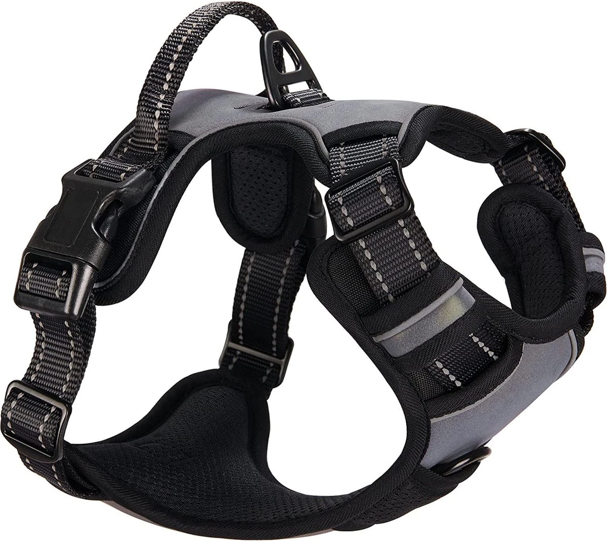 Mister Mill Hondentuigje 2x Klikgesp Maat L Grijs - Anti-Trek Tuig Hondenharnas - Y Tuig Hond Reflecterend 4 Mister Mill Hondentuigje 2x Klikgesp Maat L Grijs - Anti-Trek Tuig Hondenharnas - Y Tuig Hond Reflecterend - Image 2