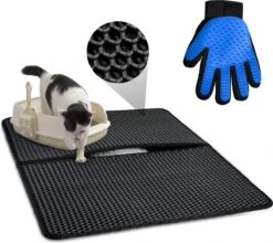 Merkloos Tastelio XXL Kattenbakmat 75x55cm - Groot Kattenbak Mat Met Innovatieve Honingraatstructuur - Dubbele Waterdichte Laag - Katten Bak Mat Met Eenvoudige Reiniging Grit Opvanger -Huisdierbenodigdheden Korting 1200x1071 12