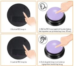 Merkloos Dog Buttons Praatknop Voor Honden - Met Opname Functie - Met Stickers - Intelligentie Speelgoed - 4 Stuks -Huisdierbenodigdheden Korting 1200x1075 6