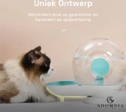 AdomniaGoods - Automatische Katten Voerbak - Antislip Honden Voerbak - Unique Transparant/grijs Design - Altijd Hygiënisch Schoon Water! -Huisdierbenodigdheden Korting 1200x1075 8