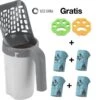 YELÉ LIVING – Kattenbakschep – Haarverwijderaar - Cat Litter Scoop – Kattenbakschep Met Container – Katten – Kattenbak – Grijs/wit – Kattenbak Schep – Grind – Kattengrind – Kattenbak Grind – Poep Zakjes – Afvalcontainer - All-in-1 Kattenbakschep -Huisdierbenodigdheden Korting 1200x1076 9