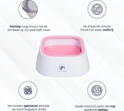 Lovely Pets - Drinkbak Hond - Drinkbak Voor Honden - Waterbak - Anti Knoei - Verminderd Slobberen - Onderweg - Hond - Drinkbak - Huisdier - Water Bowl - Roadrefresher - LARGE - Roze -Huisdierbenodigdheden Korting 1200x1077 5