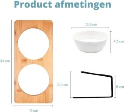Verhoogde Bamboe Katten Voerbak – Voerbak Kat Keramiek – Drinkbak Hond – Eetbak Met Standaard – 350ml -Huisdierbenodigdheden Korting 1200x1080 2