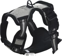 Mister Mill Hondentuigje 2x Klikgesp Maat XL Grijs - Anti-Trek Tuig Hondenharnas - Y Tuig Hond Reflecterend -Huisdierbenodigdheden Korting 1200x1082 3