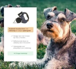 Dubbele Honden Riem – Leiband Hond – Hondenlijn – Looplijn Hond – 2 Honden – 3 Meter – Tot 12kg Per Hond – Reflecterende Lijnen – Met Zaklamp – 360° Draaien – Verstelbaar - Navy Blauw -Huisdierbenodigdheden Korting 1200x1087 1