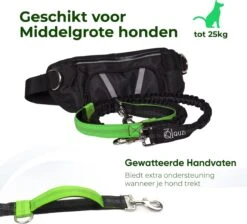 Canicross Looplijn Hond Met Heupriem Voor Hardlopen - Elastische Handsfree Hondenriem - Honden Trainingslijn - 150/200cm - Groen -Huisdierbenodigdheden Korting 1200x1089 1