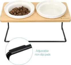 Navaris Verhoogde Voerbakset Met Standaard - 2 Keramische Voerbakken Met Houder Van Bamboe En Metaal - Voer- En Drinkbak Voor Kat En Hond - Antislip 16 Navaris Verhoogde Voerbakset Met Standaard - 2 Keramische Voerbakken Met Houder Van Bamboe En Metaal - Voer- En Drinkbak Voor Kat En Hond - Antislip -Huisdierbenodigdheden Korting 1200x1090 5