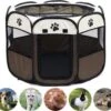 Opvouwbare Puppyren Bruin 90x90x60cm - Puppytent - Dogs&Co -Huisdierbenodigdheden Korting 1200x1092 3