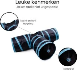 Merkloos Kattentunnel - Opvouwbaar - 3 Gangen - Voor Binnen En Buiten -Huisdierbenodigdheden Korting 1200x1092 9