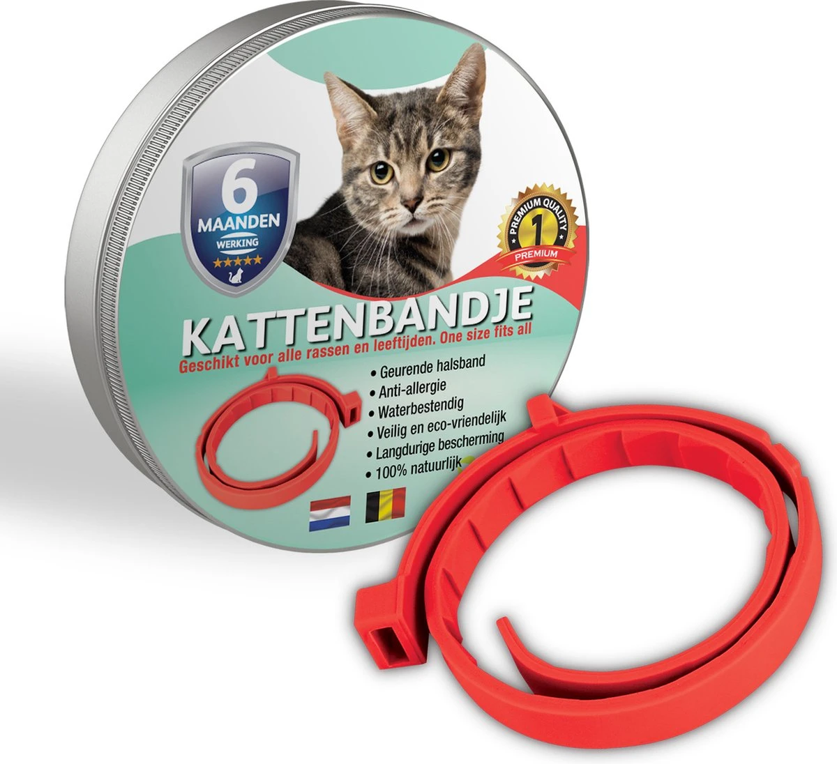 100% Natuurlijke Vlooienband - Katten - Rood - Zonder Fipronil, Flumetrine, Imidaclorid Of Diazinon - Mileuvriendelijk - Vlooien En Teken - Kattenbandje 3 100% Natuurlijke Vlooienband - Katten - Rood - Zonder Fipronil, Flumetrine, Imidaclorid Of Diazinon - Mileuvriendelijk - Vlooien En Teken - Kattenbandje
