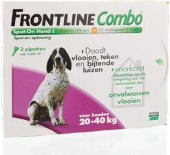 Frontline Combo - L: Van 20 Tot 40 Kg - Anti Vlooienmiddel En Tekenmiddel - Hond - 3 Pipetten -Huisdierbenodigdheden Korting 1200x1100