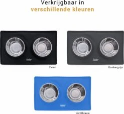 Loving Owner - Voerbak Met Anti-slip Mat - Klein Huisdier - Voerbak Hond En Kat - RVS - Zwart -Huisdierbenodigdheden Korting 1200x1101 7