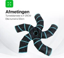 Tavaro Kattentunnel 5 Gangen - Met Speelbal - Kattenspeelgoed - Zwart / Blauw -Huisdierbenodigdheden Korting 1200x1102 13