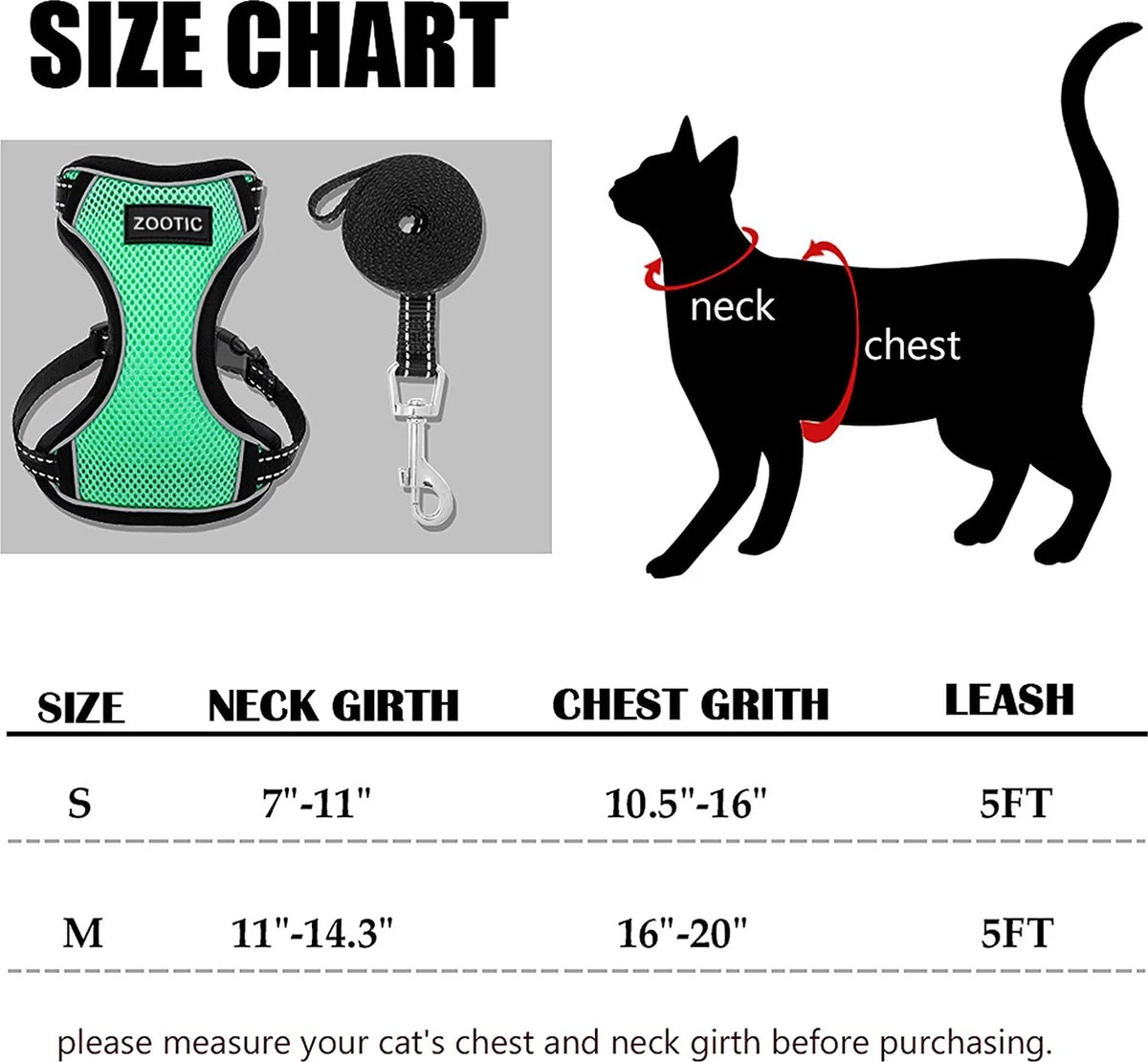 Kattentuigje Met Leiband Riem Kattenharnas Groen Maat L Kat & Kitten - Dieren Kattenriem - Cat Leash - Halsomvang 24 Tot 33cm - Borstomvang 36 Tot 41cm - Zootic® 5 Kattentuigje Met Leiband Riem Kattenharnas Groen Maat L Kat & Kitten - Dieren Kattenriem - Cat Leash - Halsomvang 24 Tot 33cm - Borstomvang 36 Tot 41cm - Zootic® - Image 3