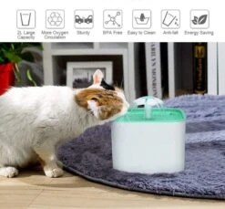 Merkloos Drinkfontein Voor Huisdieren, Water Fontein - Waterdispenser - Waterautomaat Drinkbakken 2L Voor Huisdieren Konijnen - Honden - Katten - Groen -Huisdierbenodigdheden Korting 1200x1112 3