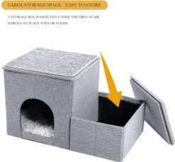 2-in-1 Hondenhuis & Hondentrap - Voor Binnen - Huisdieren Huisje - Hondenmand - Kattenmand - 67.5x40x37.5 Cm - Grijs -Huisdierbenodigdheden Korting 1200x1114 12