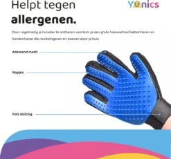 YUNICS® Dieren Handschoen - Haarverwijderaar Voor Huisdieren - Kattenborstel - Hondenborstel - Hondenkam - Kattenhaarverwijderaar - Blauw -Huisdierbenodigdheden Korting 1200x1116 3