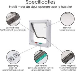 Merkloos Kattenluik - Inclusief Tunnel - 4 Vergendelingsstanden - Wit - Waterdicht - 23 X 25 X 5.5 Cm 16 Merkloos Kattenluik - Inclusief Tunnel - 4 Vergendelingsstanden - Wit - Waterdicht - 23 X 25 X 5.5 Cm -Huisdierbenodigdheden Korting 1200x1117 20