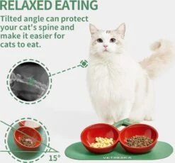 VETRESKA Kattenvoerbak Antislip Voerbakken Voor Voer En Water, Keramische Kantelbare Voerbakken Voor Katten Bescherm De Ruggengraat Van De Kat Anti-braken, Brede Voerbakken Voor Puppy's Ondiepe Kattenbak Voor Honden -Huisdierbenodigdheden Korting 1200x1119 2
